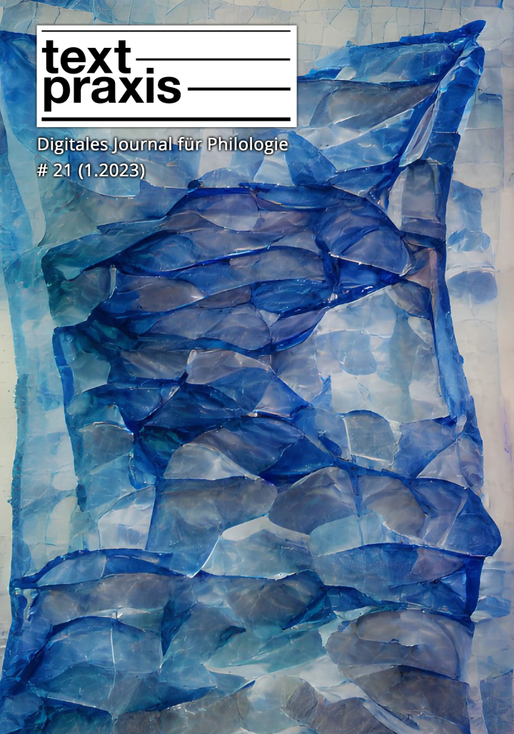 Cover of issue 21 in blue colours